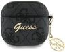Guess Hoesje geschikt voor AirPods 4 | Premium Eco-leder en Duurzaam PC | met Charm | Robuust | Zwart