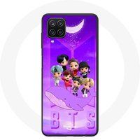 Manicase Hoesje voor Samsung Galaxy A12 BTS TinyTAN Animatie Poster RM Jin Suga J-Hope Jimin Jungkook En V Zero O'Clock