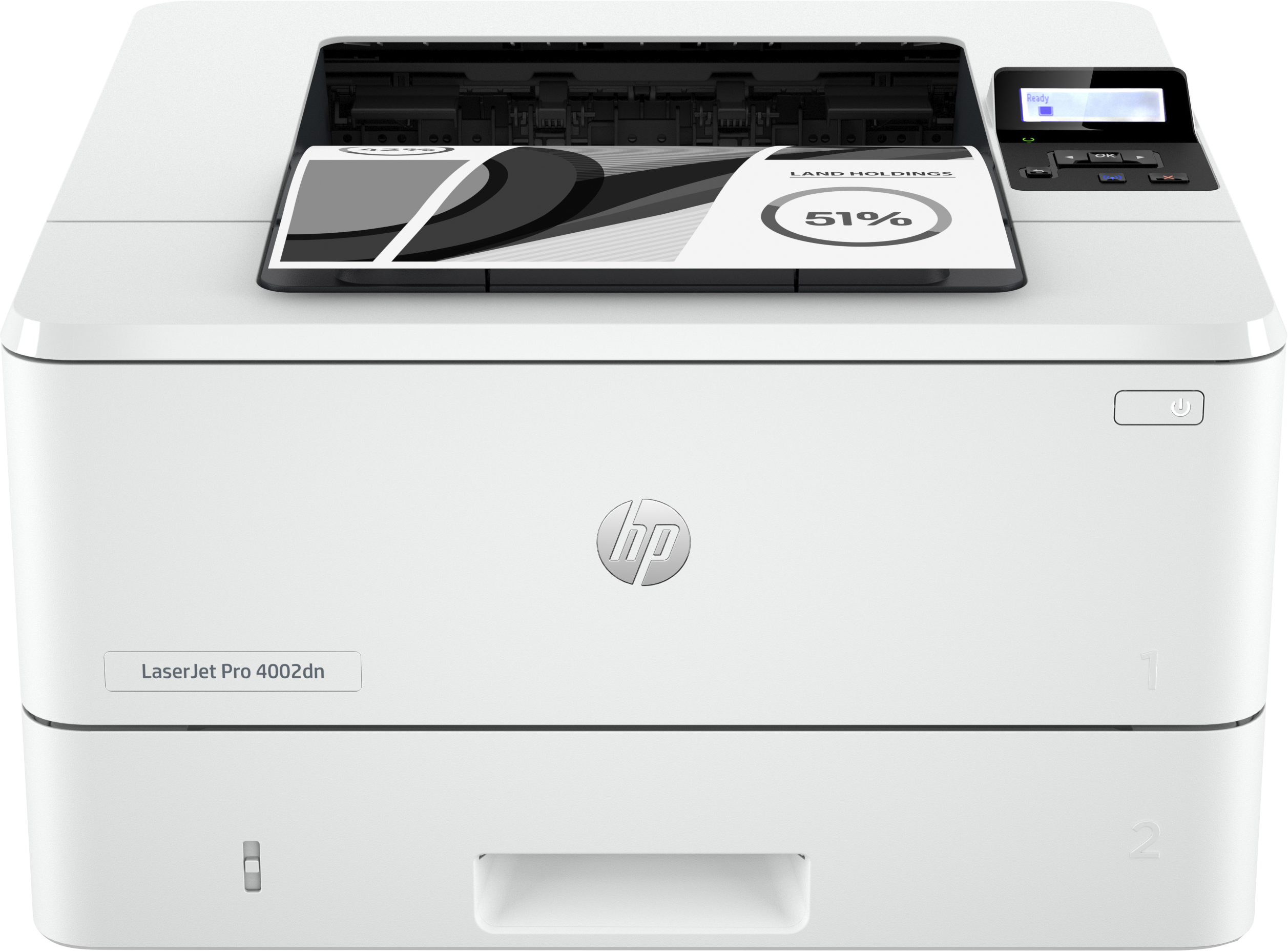 HP LaserJet Pro HP LaserJet Pro 4002dn printer, Print, Dubbelzijdig printen; Eerste pagina snel gereed; Energiezuinig; Compact formaat; Optimale beveiliging