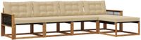 vidaXL Acacia Hout 5-zits Loungeset Natuurlijk en Beige