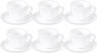 Wilmax WL-993175/AB6 Porselein Kopjes Wit 190ml met Schotels