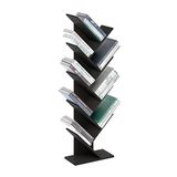 Furinno Boomboekenplank 9-laags vloerstaande boom boekenkast, espresso