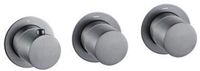 Fortifura Nebbio Badcombinatie-set - thermostaatkraan - glijstang - geïntegreerde wandaansluitbocht - gladde doucheslang - ronde handdouche - uitloop - geborsteld gunmetal (antraciet)