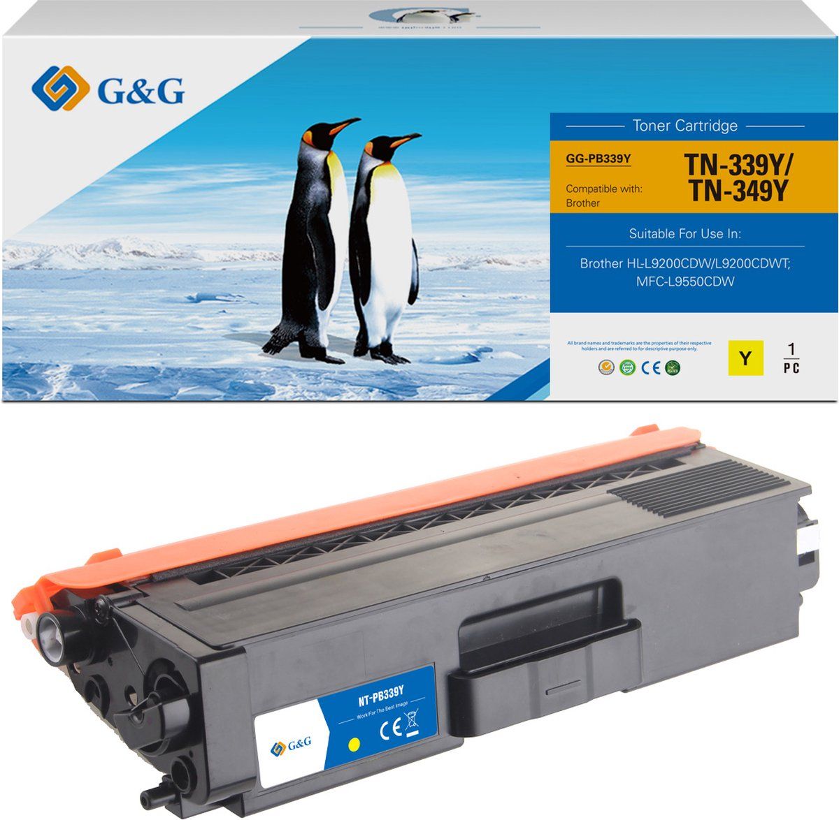 G&G TN900 Toner Compatibel met Brother TN-900 - Geel