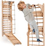 Goodevas Houten Zweeds Klimrek voor Binnen – Montessori Klimtoestel & Gym – Speeltoestel voor Peuters en Kinderen van 2-12 Jaar