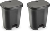 Plasticforte Pedaalemmer - 2x - grijs - kunststof - 50L - 45 cm