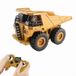 Jouet camion à benne télécommandé Véhicule de construction minière avec lumières LED Pneus en caoutchouc rechargeables Cadeau pour enfants