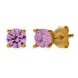 Lucardi Kinder Zilveren goldplated oorring kinderen licht roze