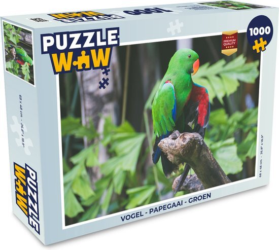 MuchoWow Puzzel Vogel - Papegaai - Groen - Legpuzzel - Puzzel 1000 stukjes volwassenen