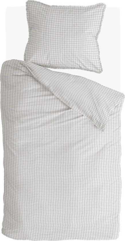 Walra Dekbedovertrek Crossed Lines - 140x220 cm - Katoen - Beige