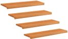 vidaXL Trapmatten 4 st Licht Bruin 90 x 30 x 2 cm Massief beukenhout