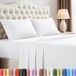 Utopia Bedding Beddengoedset met queensize bed - 4-delig beddengoed - geborsteld microvezel - krimp- en vervagingsbestendig - gemakkelijk te onderhouden (Queen, wit)