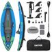 Kayak gonflable - Modèle 1 personne - Fabriqué avec technologie Dropstitch - Capacité de charge 204 kg - Ensemble complet avec pagaie, pompe, coussin de siège et sac - Fabriqué en PVC - Dégradé de bleu ciel