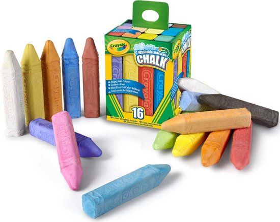 Crayola Stoepkrijt - 16 stuks - Heldere Kleuren - Afwasbaar