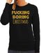 Bellatio Decorations foute kersttrui/sweater dames - Boring Christmas - zwart - glitter goud XL