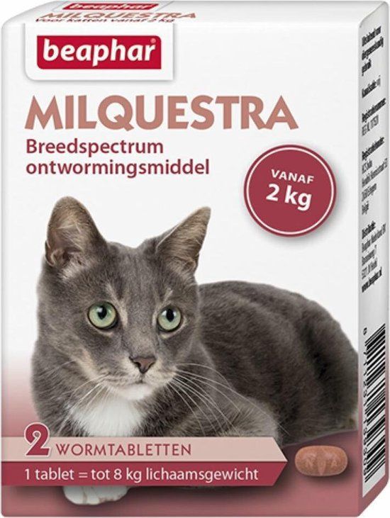 Beaphar Milquestra - Kat - 2 tot 12 kg - 2 tabletten