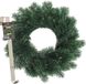 Merkloos Kerstkrans 35 cm - blauwgroen - met messing zilveren hanger/ophanghaak - kerstversiering