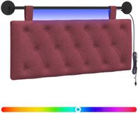 vidaXL Hangend hoofdbord Met LED-verlichting Wijnrood Stof
