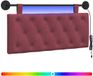 vidaXL Hangend hoofdbord Met LED-verlichting Wijnrood Stof