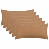 vidaXL - Kussensloop - 6 stuks - HEERLEN - Beige - 40 x 80 cm - Bouclé