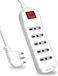 V-TAC Multiprise avec interrupteur et câble - 1,5 m - 5 prises - 10/16 A - Zipasso 2P + T - Prise 16 A - Bureau
