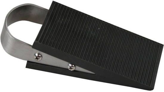 T4ALL Deurstopper - 5x12,5 Cm - Rvs - Zwart/RVS