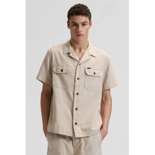 Lee Regular Casual Overhemd met Linnen Taupe