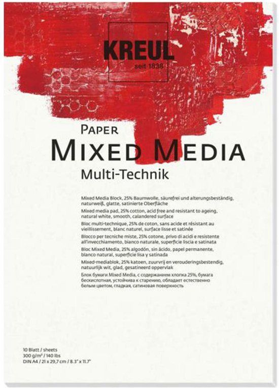 C.Kreul KREUL Paper Mixed Media A4 - 10 sheets 300gr - wit