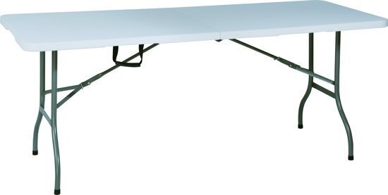 Maxx Vouwtafel - Opvouwbare tuin tafel - 183x76x74 cm - Wit