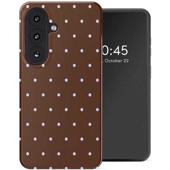 Selencia Hoesje - Geschikt voor Samsung Galaxy S26 - Backcover - Happy Dots Chocolate