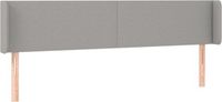 vidaXL Hoofdbord met randen 203x16x78/88 cm stof lichtgrijs
