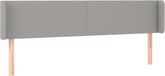 vidaXL Hoofdbord met randen 203x16x78/88 cm stof lichtgrijs