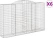 vidaXL Gabions - 6 pièces - voûté - 300x50x180/200 cm - fer