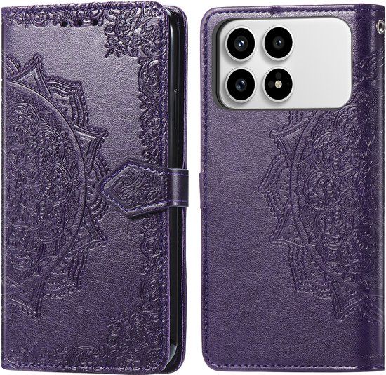 imoshion Hoesje - Geschikt voor Xiaomi Poco F8 Pro - Mandala Bookcase - Paars