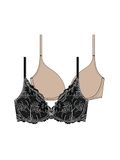 Dorina BH 'Plunge' beige / wit