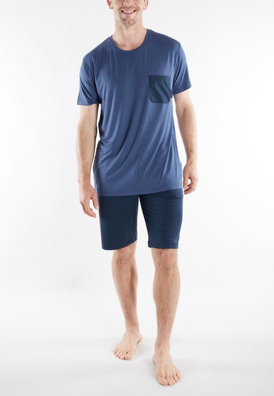 CECEBA Bamboo Heren Pyjama Korte Broek Blauw 5XL