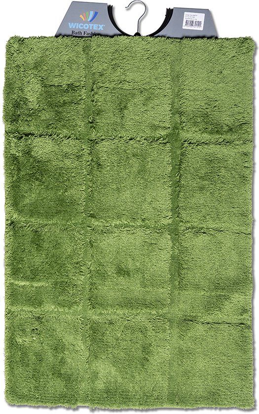 Wicotex Badmat - Ruit Groen - 60x90cm - Antislip - Acryl