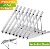 Rhein Beleuchtung 8 stuks beugel voor balkoninstallatie, 114 cm, PV-beugel voor zonnepanelen, verstelbare montagebeugel (0°–90°) voor platte daken, balkons en campers