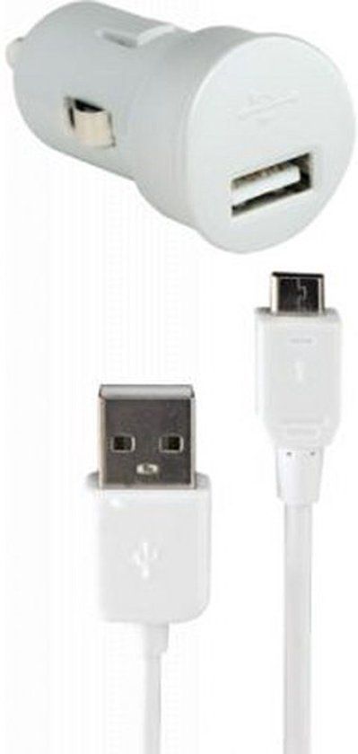 Blueway Mini 1A micro-USB sigarettenaanstekeroplader Wit