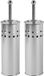 Merkloos HI WC-borstel - 2x stuks - toiletborstel met houder - rvs - zilver