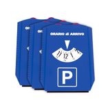 Wintem Set van 3 ijskrabbers 2-in-1 met drie zijden met parkeerschijf voor de auto, 12 x 15,5 cm