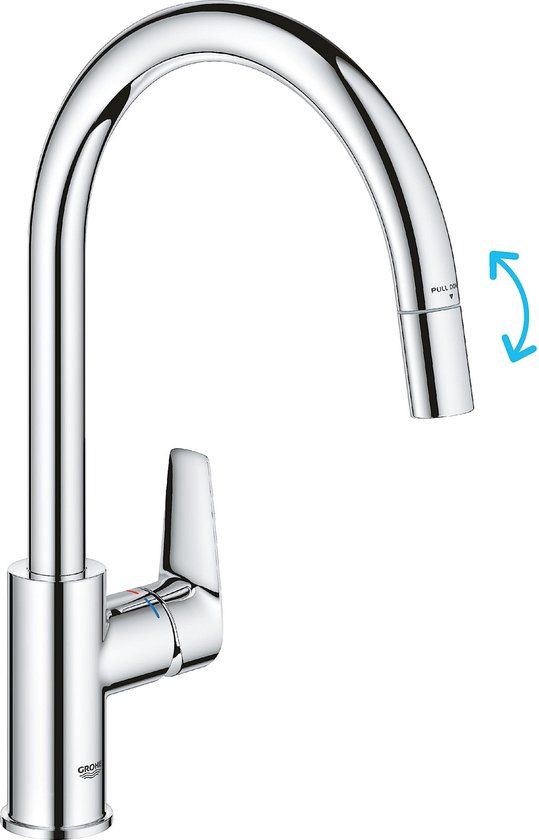Grohe Start Edge Keukenkraan - Chroom - Met Uittrekbare Vuistdouche