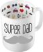Bellatio Decorations Mok voor Papa - Grijze Snor - Super Papa - 300 ml - Vaderdag