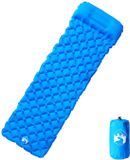 vidaXL Kampeermatras met kussen opblaasbaar 1-persoons blauw