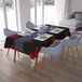 Bonamaison Tafelkleed, Anti-Mold, Sneldrogend, Waterdicht, 100% Polyester Tafellaken, rood Zwart, 140 x 200 Cm