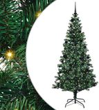 vidaXL - Kunststof - Voorverlichte - Kerstboom - Groen - 210 cm