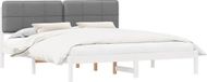 vidaXL Bedframe met gestoffeerd hoofdeinde, donkergrijs, 120 x 200 cm