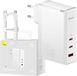 Baseus GaN5 Pro Chargeur mural 140W avec câble USB C - Blanc