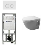 Duravit Philippe Starck 3 compact inbouwreservoir set soft close zitting afdekplaat sigma20 wit