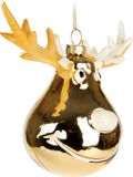 BRUBAKER Gouden eland - handbeschilderde glazen kerstbal - 15 cm